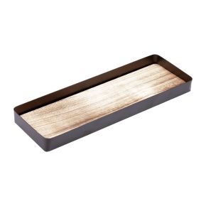 Floristik24 Decorative tray metal wood metal tray wooden base 34.5×11×3cm
