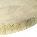 Metal plates for decorating, table decoration, candle tray round golden antique look Ø7.5/10/12/15/18cm H2cm set of 5 | Floristik24.ie