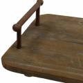 Floristik24 Wooden tray with metal handles brown 45cm x 27.5cm H11cm