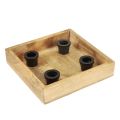 Floristik24 Candle tray wooden tray natural stick candle holder 20cm