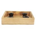 Floristik24 Candle tray wooden tray natural stick candle holder 20cm