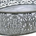Decorative bowl metal oval pattern gray 25.5/29/34.5cm set of 3