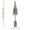 Artificial fir tree, iced, decorative tree on a wooden base for winter decoration and Christmas, 75cm | Floristik24.ie