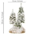 Snow-covered fir trees, artificial winter landscape for Christmas village and table decoration, 29cm | Floristik24.ie