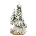 Snow-covered fir trees, artificial winter landscape for Christmas village and table decoration, 29cm | Floristik24.ie