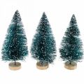 Floristik24 Snow-covered mini fir trees, winter forest, advent decoration H9cm Ø4cm 3pcs