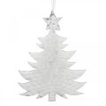 Floristik24 Christmas tree pendant, Advent decoration, metal decoration for Christmas, silver 20.5×15.5cm