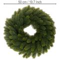 Artificial fir branch wreath, green, round, 50cm | Floristik24.ie
