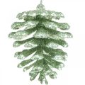Floristik24 Christmas tree ornaments deco cones glitter mint H7cm 6pcs