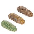 Floristik24 Ceramic pine cones, table decoration, autumn, 14cm, 3 pieces