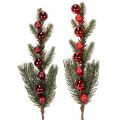 Floristik24 Artificial fir branch with Christmas baubles, 48cm, 2 pieces