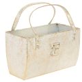Floristik24 Metal bag, decorative container, rectangular, 26cm, gold