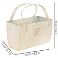 Metal bag, decorative container, rectangular, 26cm, gold | Floristik24.ie
