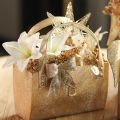 Metal bag, decorative container, rectangular, 26cm, gold | Floristik24.ie