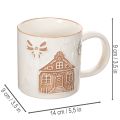 Ceramic mug with house motif and relief pattern, 9cm | Floristik24.ie
