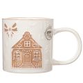 Ceramic mug with house motif and relief pattern, 9cm | Floristik24.ie