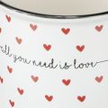 Cup with hearts ceramic cup white red Ø9cm H9cm | Floristik24.ie