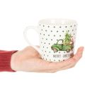 Coffee mug Merry Christmas Christmas car motif ceramic mug 10cm 2pcs | Floristik24.ie