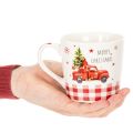 Christmas mug with car and Christmas tree, ceramic mugs, 10cm, 2 pieces | Floristik24.ie
