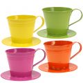 Floristik24 Metal cups assorted colors Ø12cm H10cm 8pcs