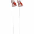 Floristik24 Decorative plug bear with heart, Valentine&#39;s Day, flower plug glitter 9pcs