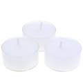 Floristik24 White tea lights in plastic bowl 18pcs