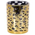 Floristik24 Glass tealight holder with leopard print for table decoration, 12cm