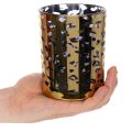 Glass tealight holder with leopard print for table decoration, 12cm | Floristik24.ie