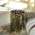 Glass tealight holder with leopard print for table decoration, 12cm | Floristik24.ie