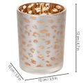 Glass tealight holder with leopard print, 12cm | Floristik24.ie
