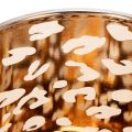 Glass tealight holder with leopard print, two-tone, 8cm | Floristik24.ie