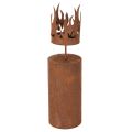 Floristik24 Tealight holder, candle shape, rust decoration, patina metal, H36cm