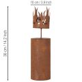 Tealight holder, candle shape, rust decoration, patina metal, H36cm | Floristik24.ie