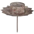 Floristik24 Tealight holder vintage tealight for sticking grey Ø9cm H8.5cm 4pcs