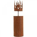 Floristik24 Tea light holder candle shape rust decoration patina metal H36cm