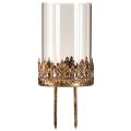 Floristik24 Tealight holder with glass for sticking antique look gold Ø5.5cm 4pcs