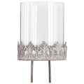 Tealight holder for sticking Vintage Ø7cm H7.5cm grey 4 pcs | Floristik24.ie