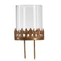 Floristik24 Tealight holder with candle glass gold Ø7cm 4 pcs