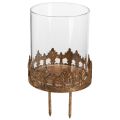 Tealight holder with candle glass gold Ø7cm 4 pcs | Floristik24.ie