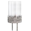 Tealight holder for sticking with candle glass grey Ø5.5cm 4pcs | Floristik24.ie