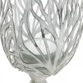 Floristik24 Lantern metal white, tealight holder flower Ø13cm H30cm