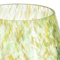 Floristik24 Tealight holder glass decoration yellow green pattern Ø6.5cm H10cm