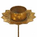 Floristik24 Tealight holder for sticking metal in gold Ø9cm H9cm 4pcs