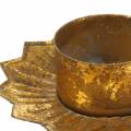 Tealight holder for sticking metal in gold Ø9cm H9cm 4pcs | Floristik24.ie