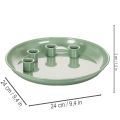 Candle plate Advent wreath green with four candle holders 24cm | Floristik24.ie