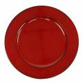 Floristik24 Decorative plate red/black Ø22cm