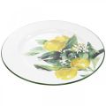 Floristik24 Decorative plate, Mediterranean, metal plate with lemon branch Ø34cm
