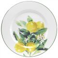 Floristik24 Decorative plate, Mediterranean, metal plate with lemon branch Ø34cm