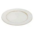 Floristik24 Decorative plate round plastic retro white brown gloss Ø30cm