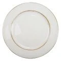 Decorative plate round plastic retro white brown gloss Ø30cm | Floristik24.ie